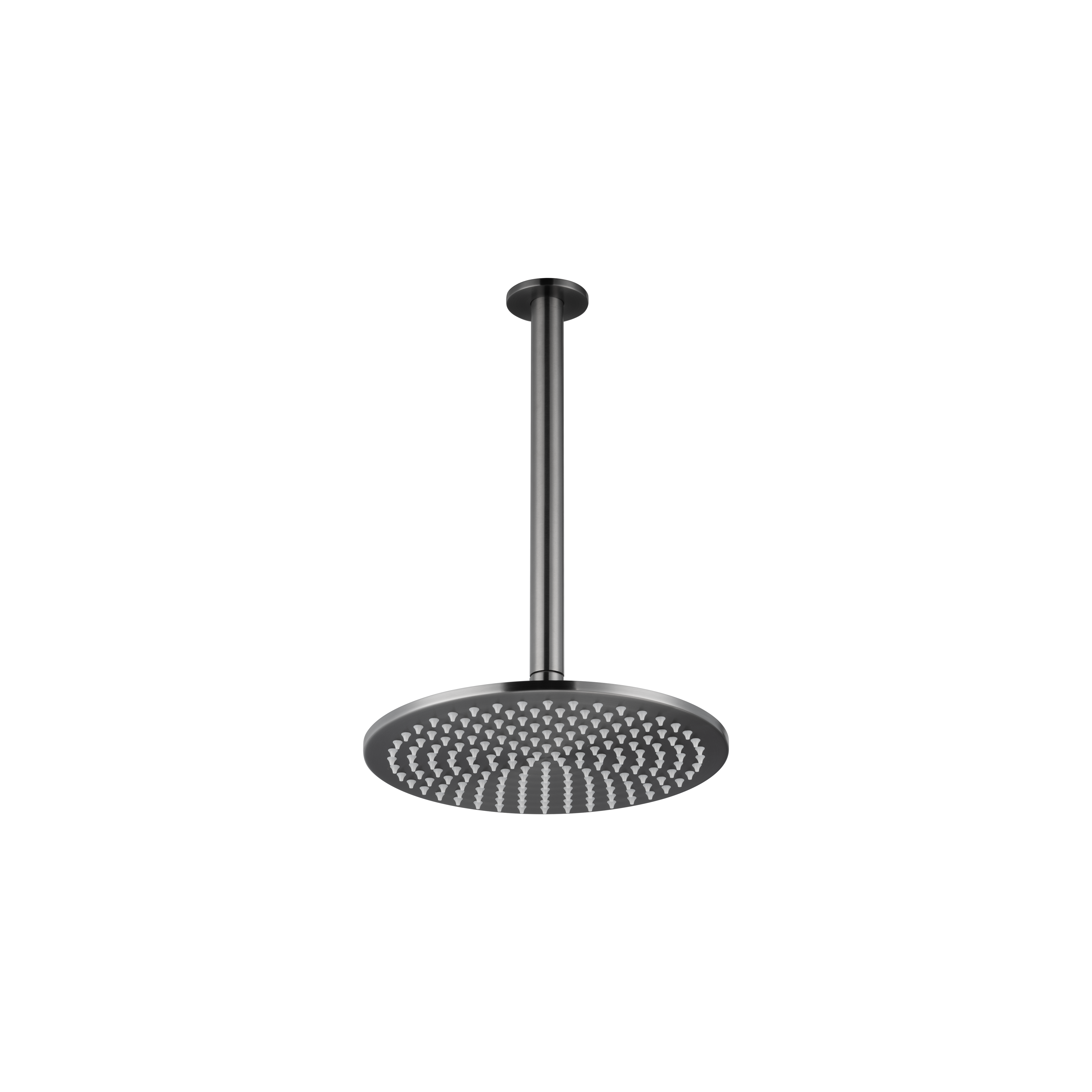 Shower Dropper Round 300mm & Head Set - Brushed Gunmetal