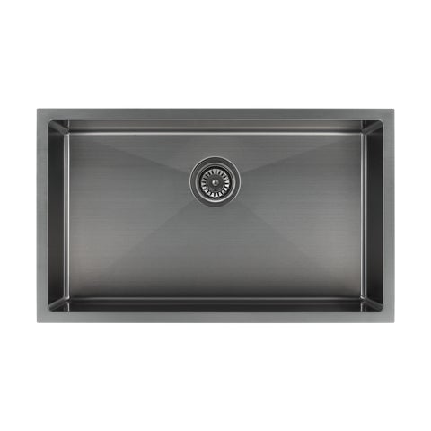 Vari - Single Sink 750mm - Brushed Gunmetal w Rack