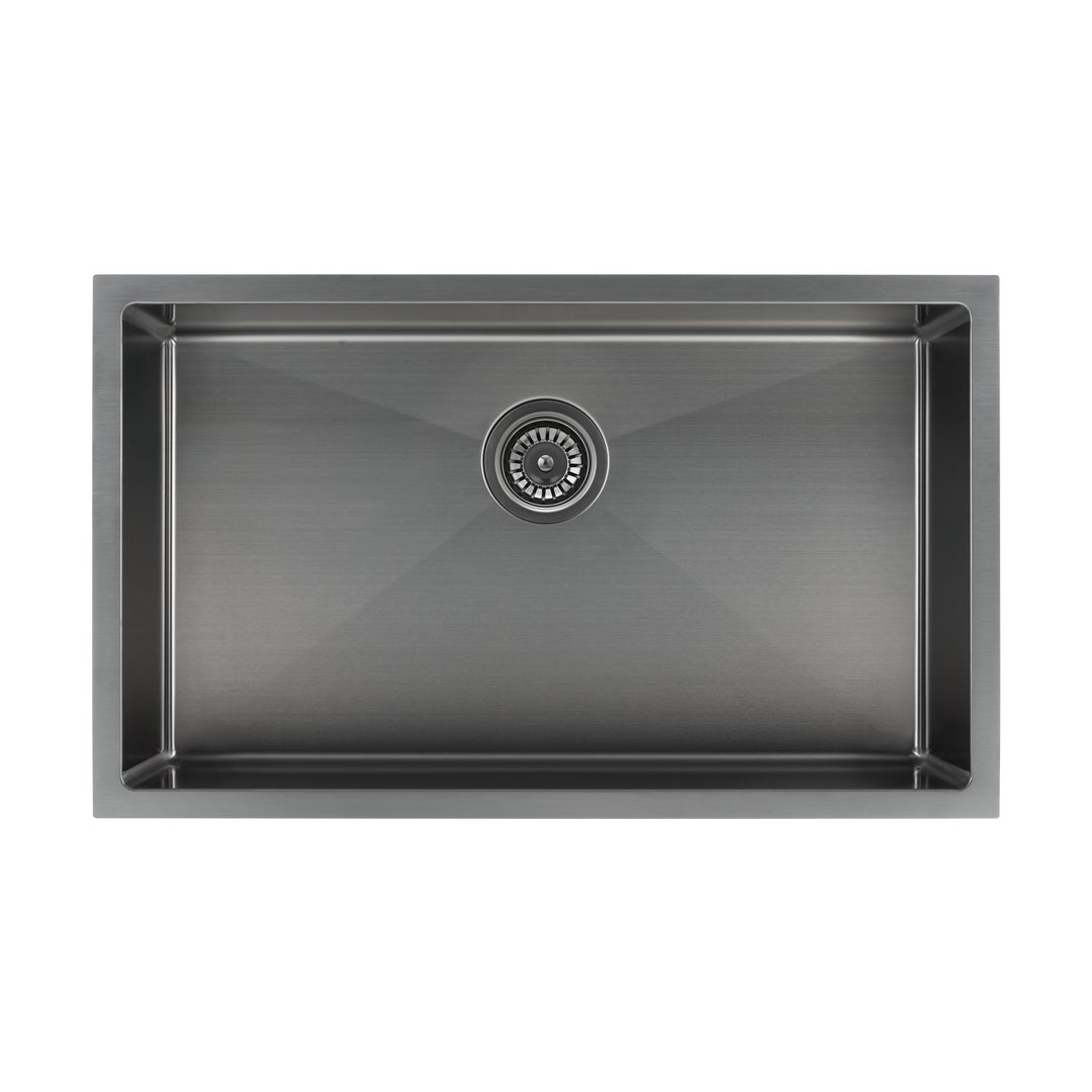Vari - Single Sink 750mm - Brushed Gunmetal w Rack