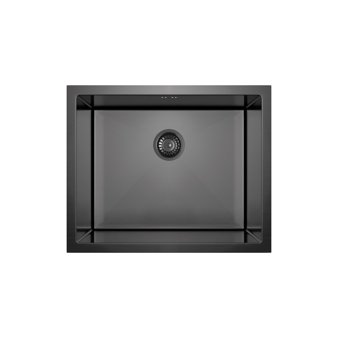 Seba - Overflow Sink 550mm (250 Deep) - Brushed Gunmetal w Racks