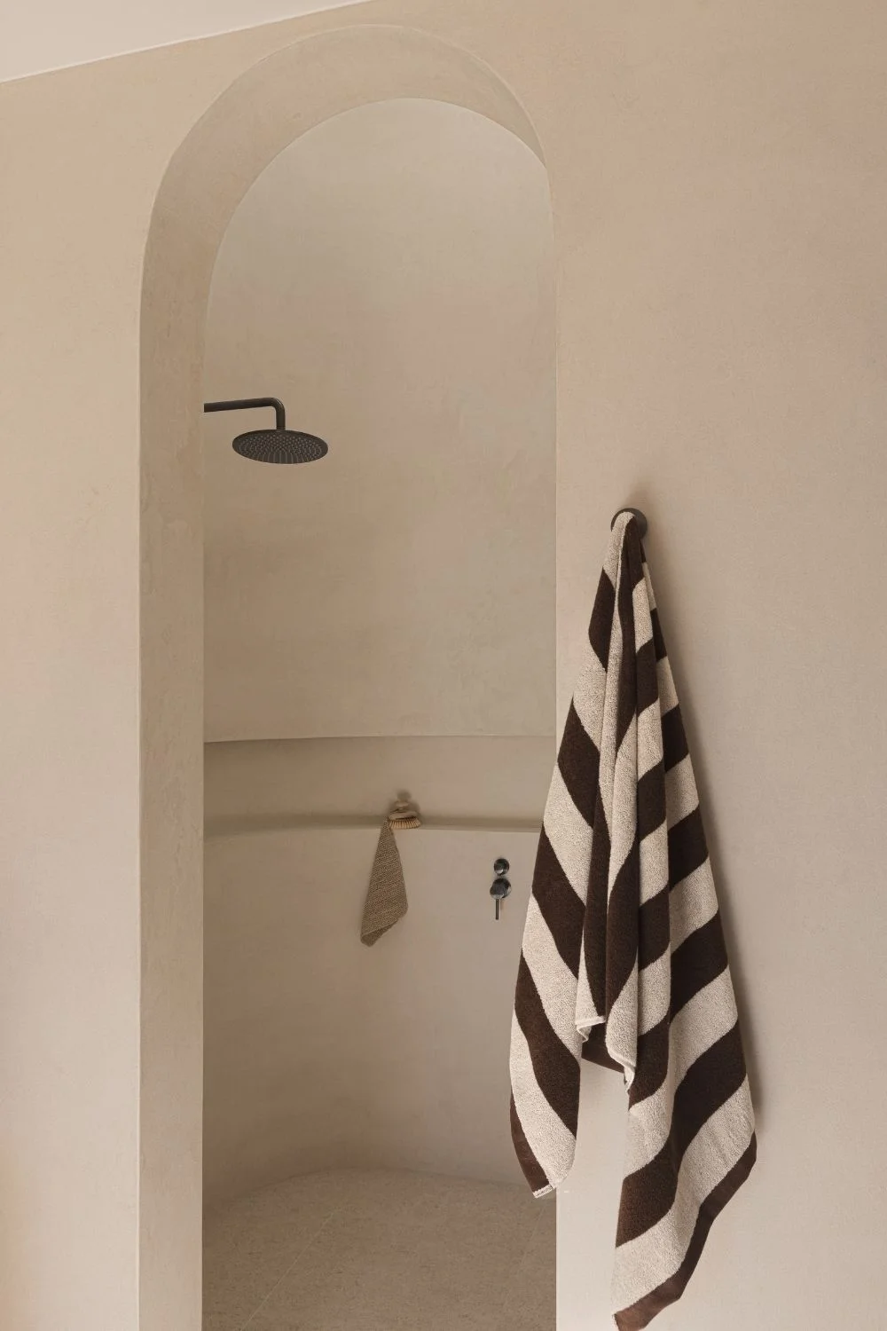 Amaia PJH Construction Spanish Architecture Arched Shower Entry