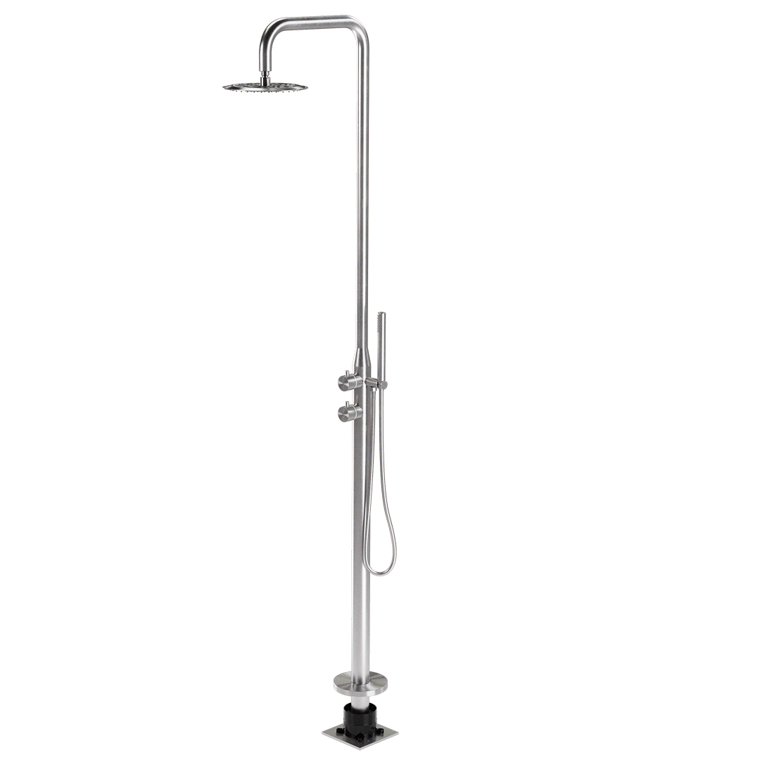 Sola Freestanding Outdoor Shower Set - Stainless Steel