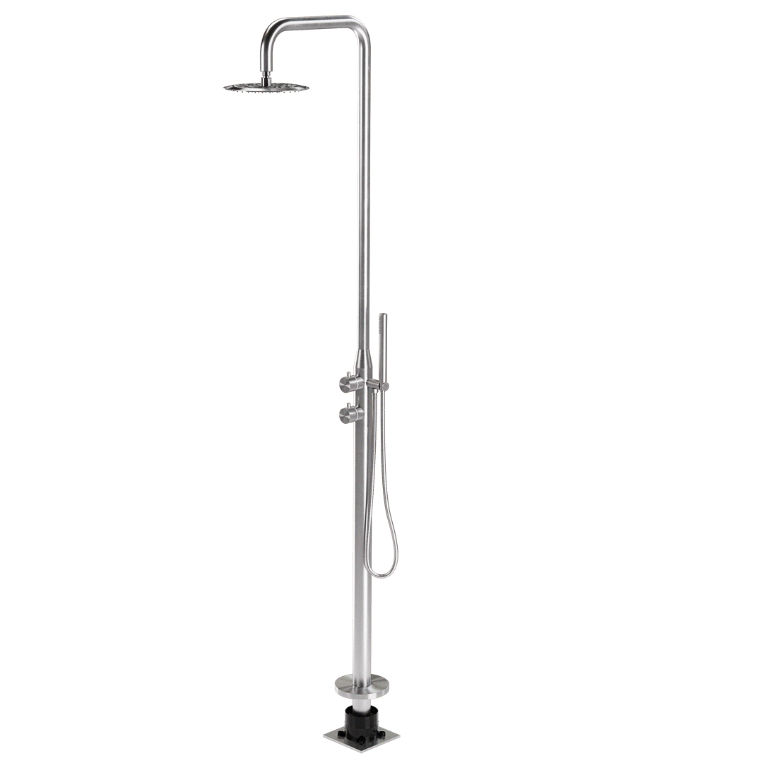Sola Freestanding Outdoor Shower Set - Stainless Steel