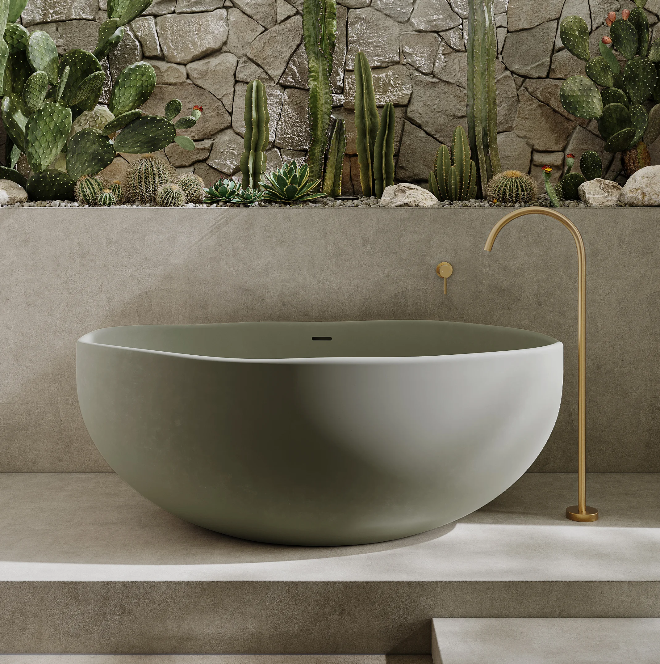 Melia%20Concrete%20Bath%20Sola%20Bath%20Filler Insetting FullShot SageGreenBath BB