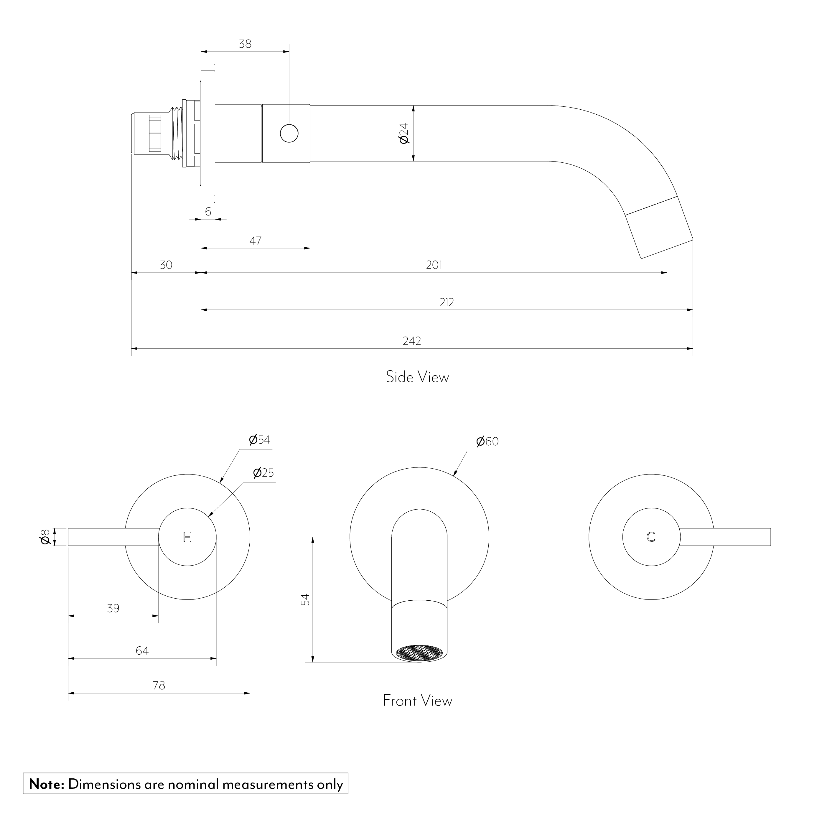 Elysian Assembly Taps and Spout Set SPEC
