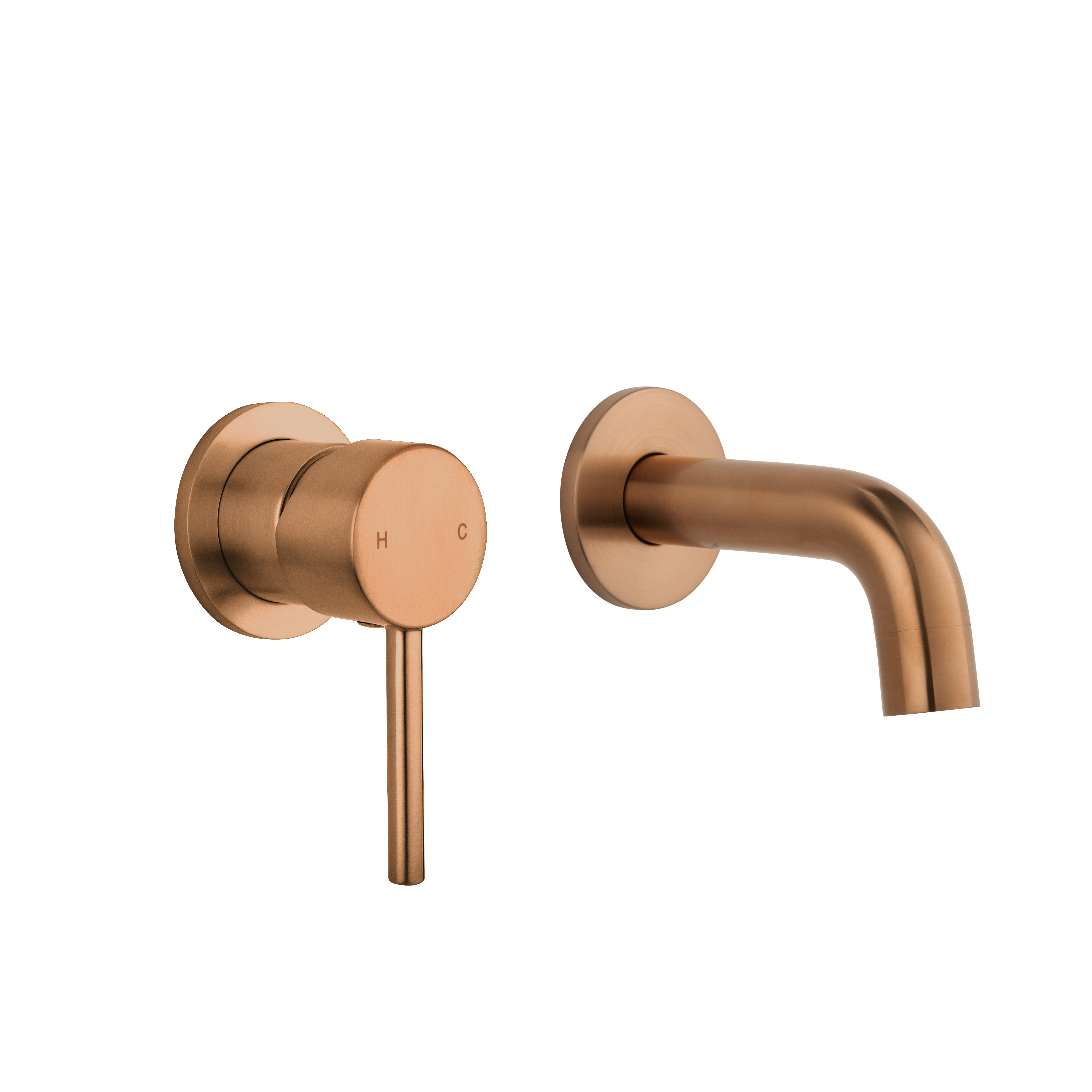 Elysian Minimal Mixer & Mini Spout Set - Brushed Copper