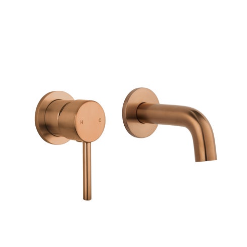 Elysian Minimal Mixer & Mini Spout Set - Brushed Copper