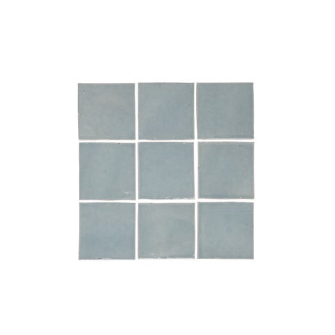 Rommani Handmade Zellige Square Tile - Powder Blue