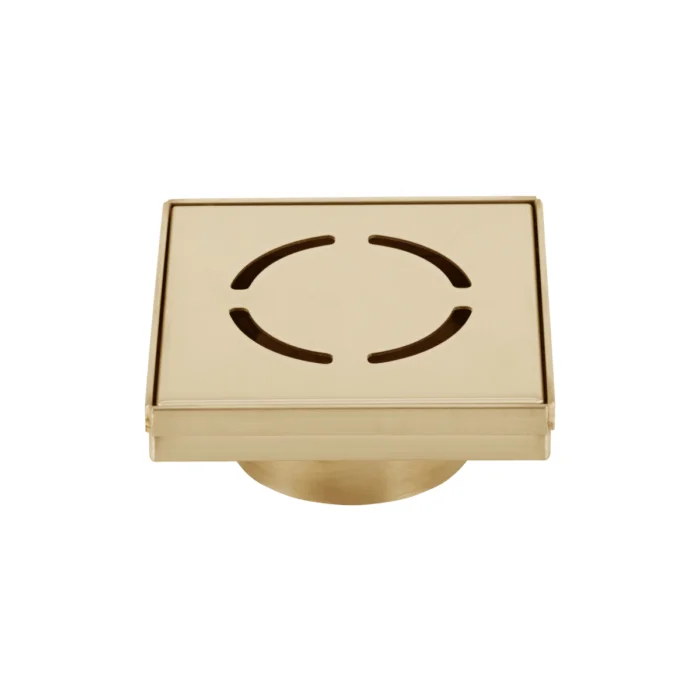 Harper Square 125mm Floor Waste - Brushed Brass - Feature