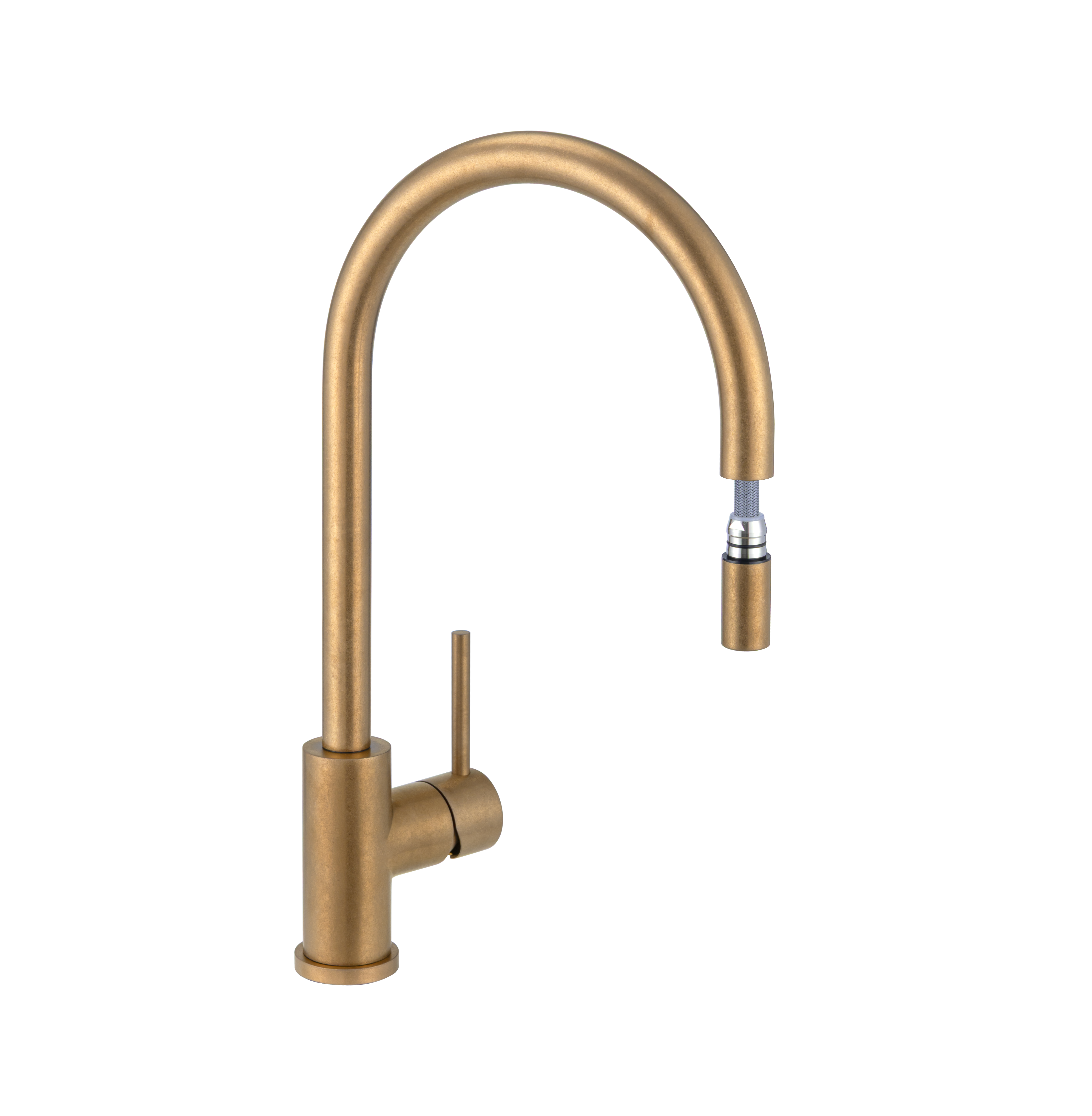 17257-Elysian-Commercial-Pull-Out-Kitchen-Mixer Side Antique-Aurum-1