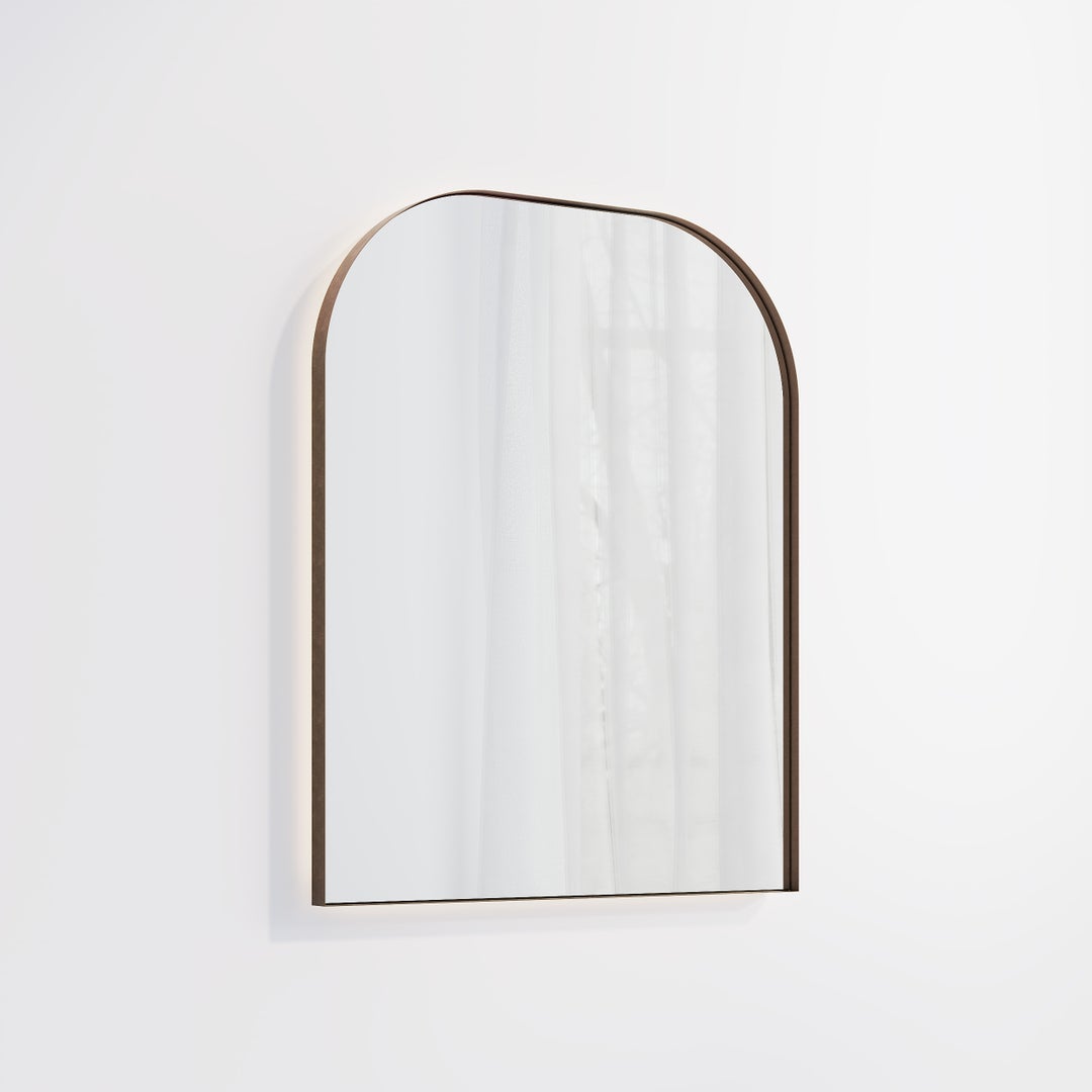 Arch Wall Mirror LED 600 x 750mm - Antique Bronze