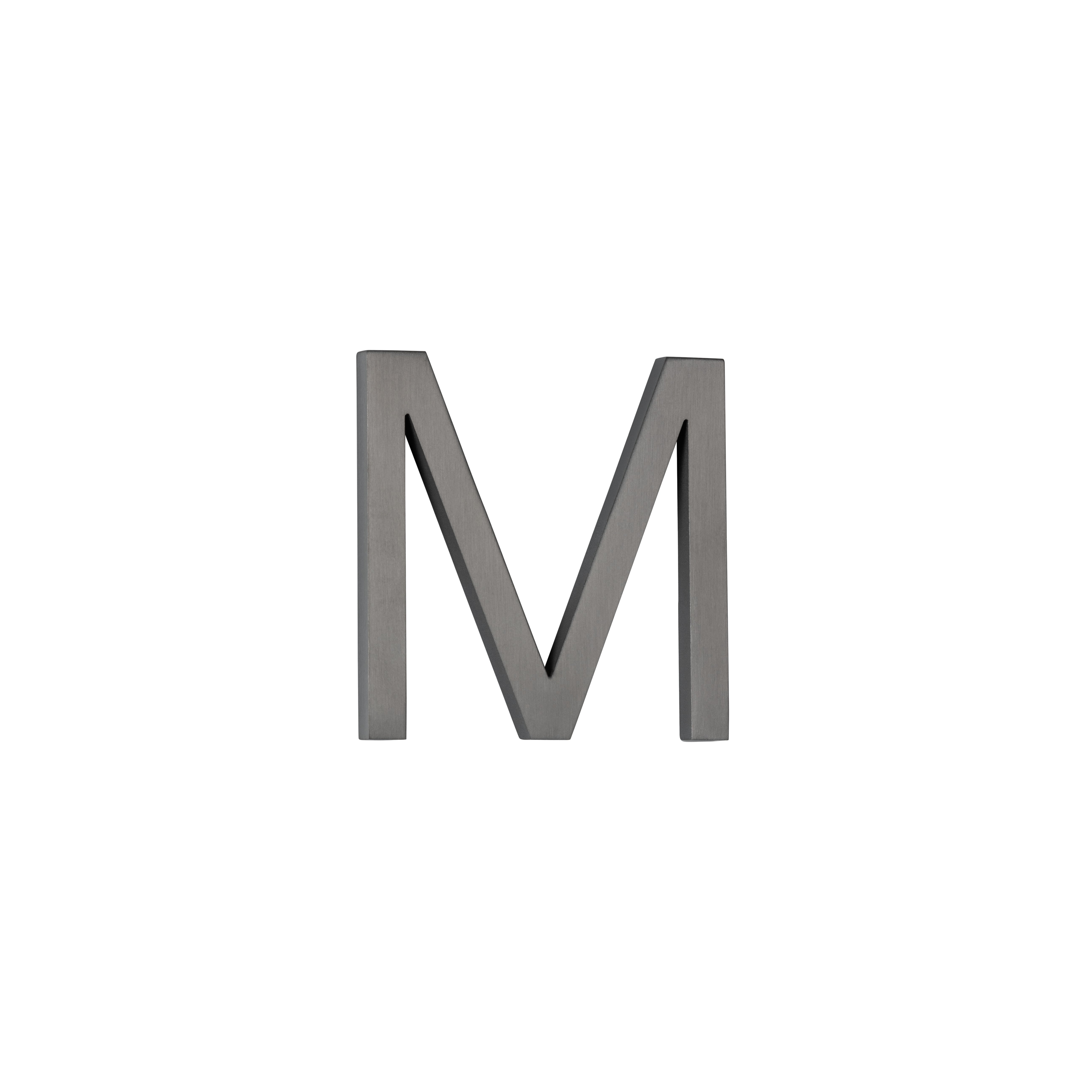 M Letter - 60mm - Brushed Gunmetal
