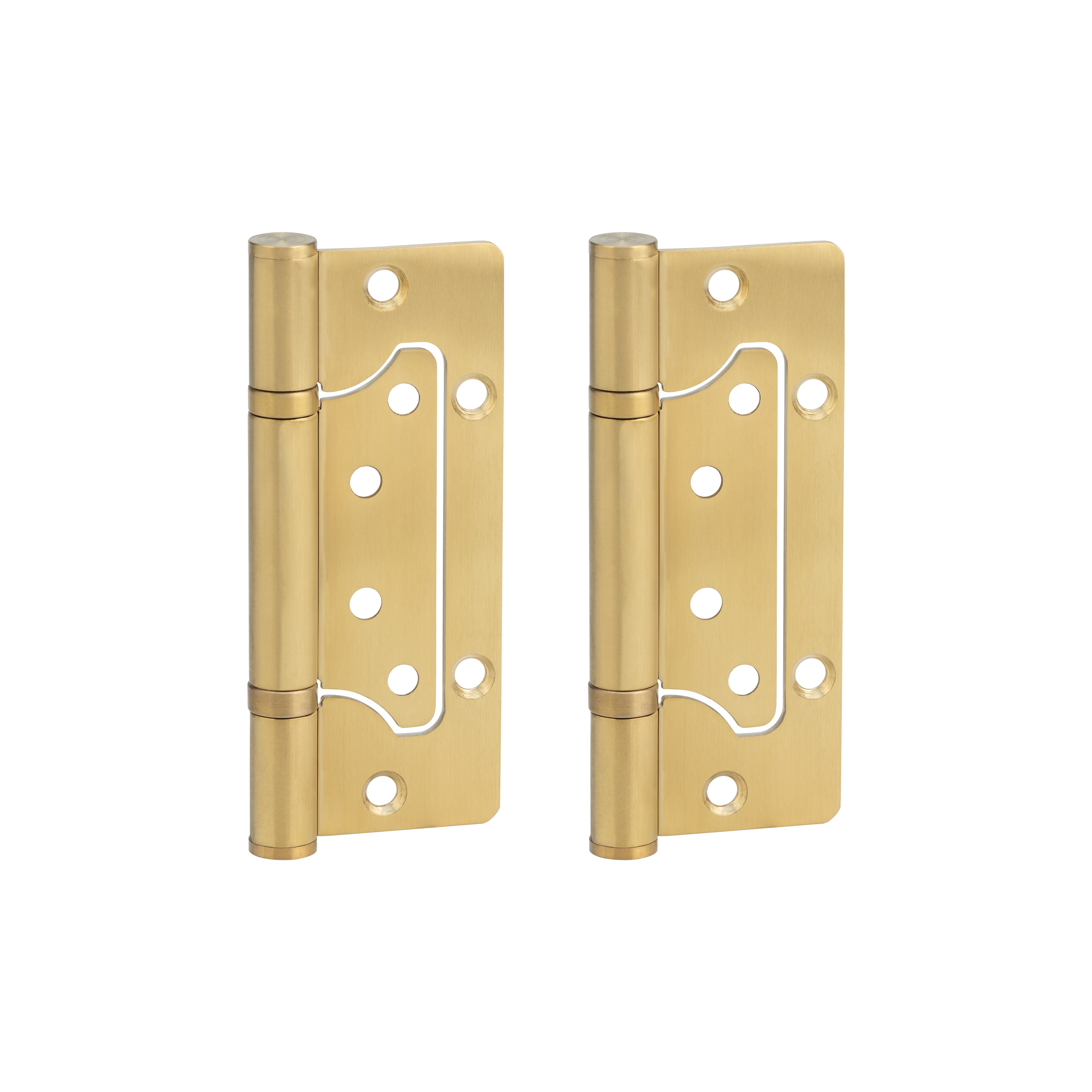 Ellis Flush Door Hinge Pair 130mm - Brushed Brass