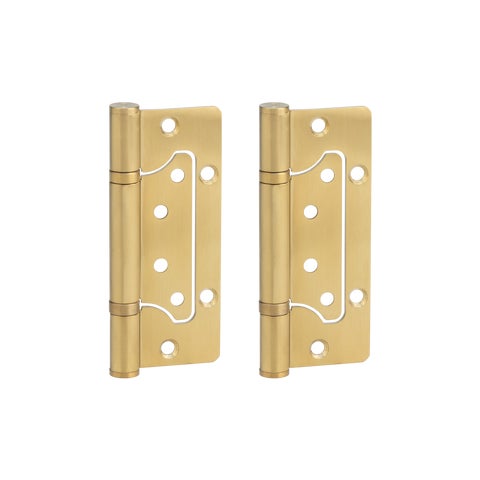Ellis Flush Door Hinge Pair 130mm - Brushed Brass