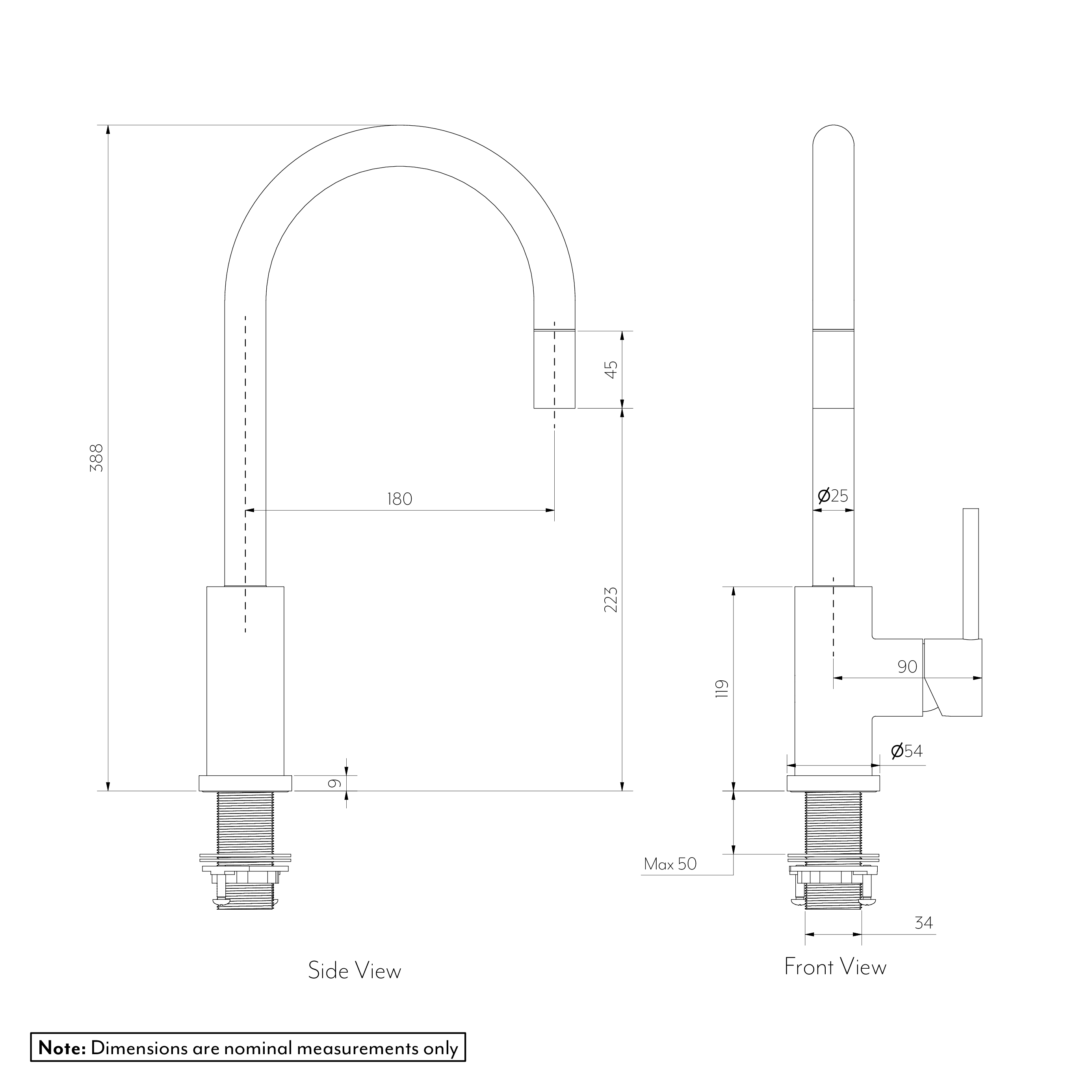 ELYSIAN Commercial Pull-Out Kitchen Mixer - SPEC