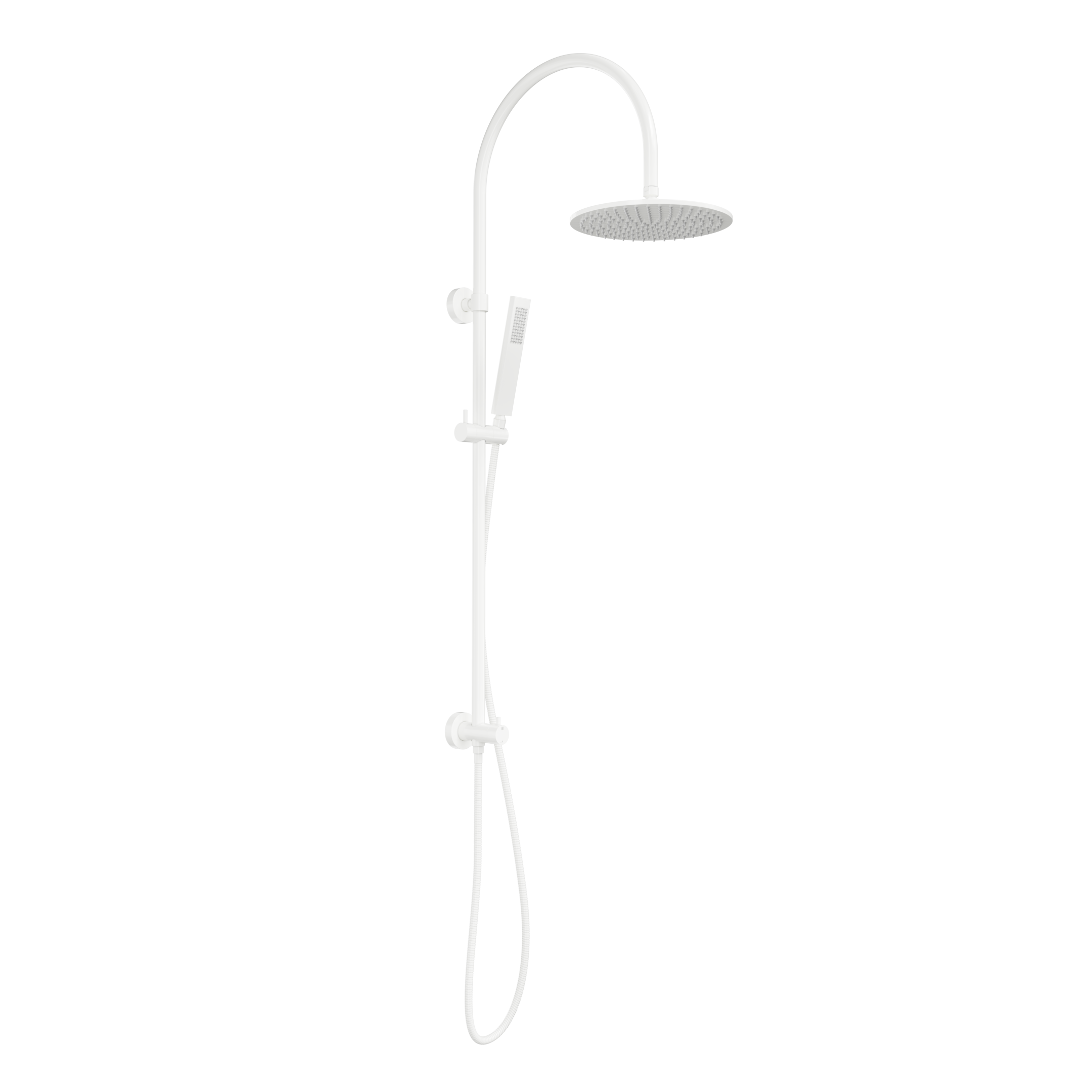 Elysian Gooseneck Shower Rail Set - White