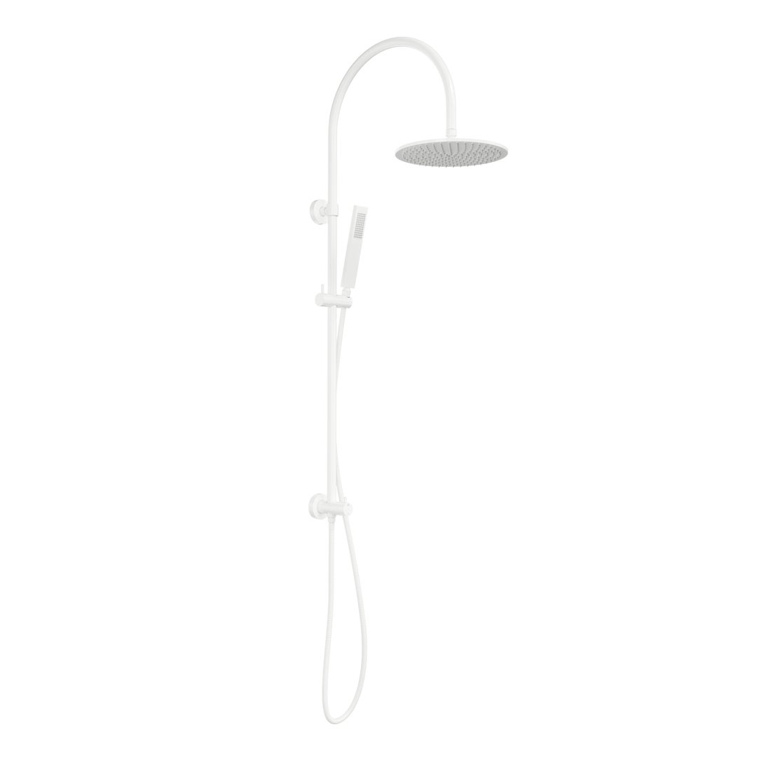 Elysian Gooseneck Shower Rail Set - White