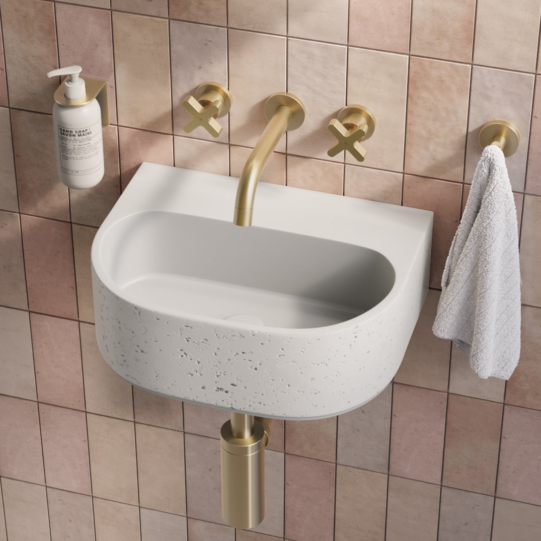 Nelios Concrete Wall Hung Basin - In Setting WHITE BB