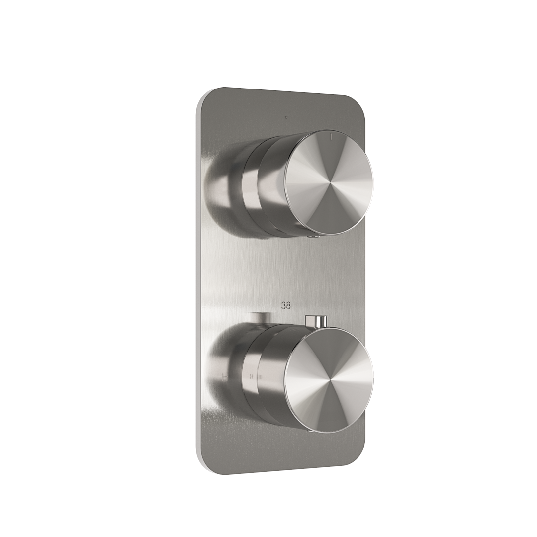 Milani Thermostatic Shower Mixer - Single Function - Brushed Nickel