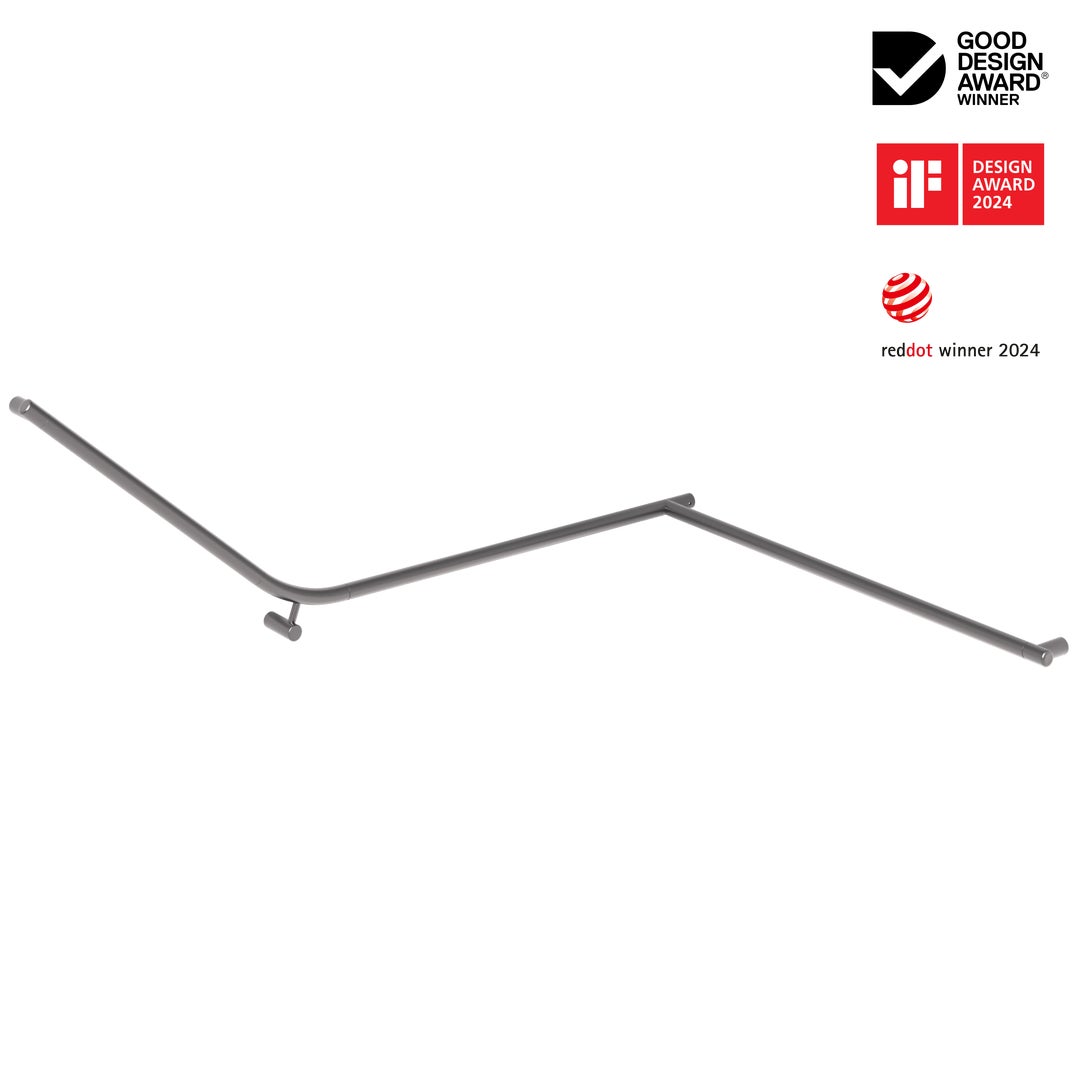 Aliro Accessible 140° Continuous Grab Rail - Brushed Gunmetal | ABI ...