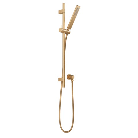 Elysian Adjustable Hand Shower Rail Set - Tumbled Aged Brass