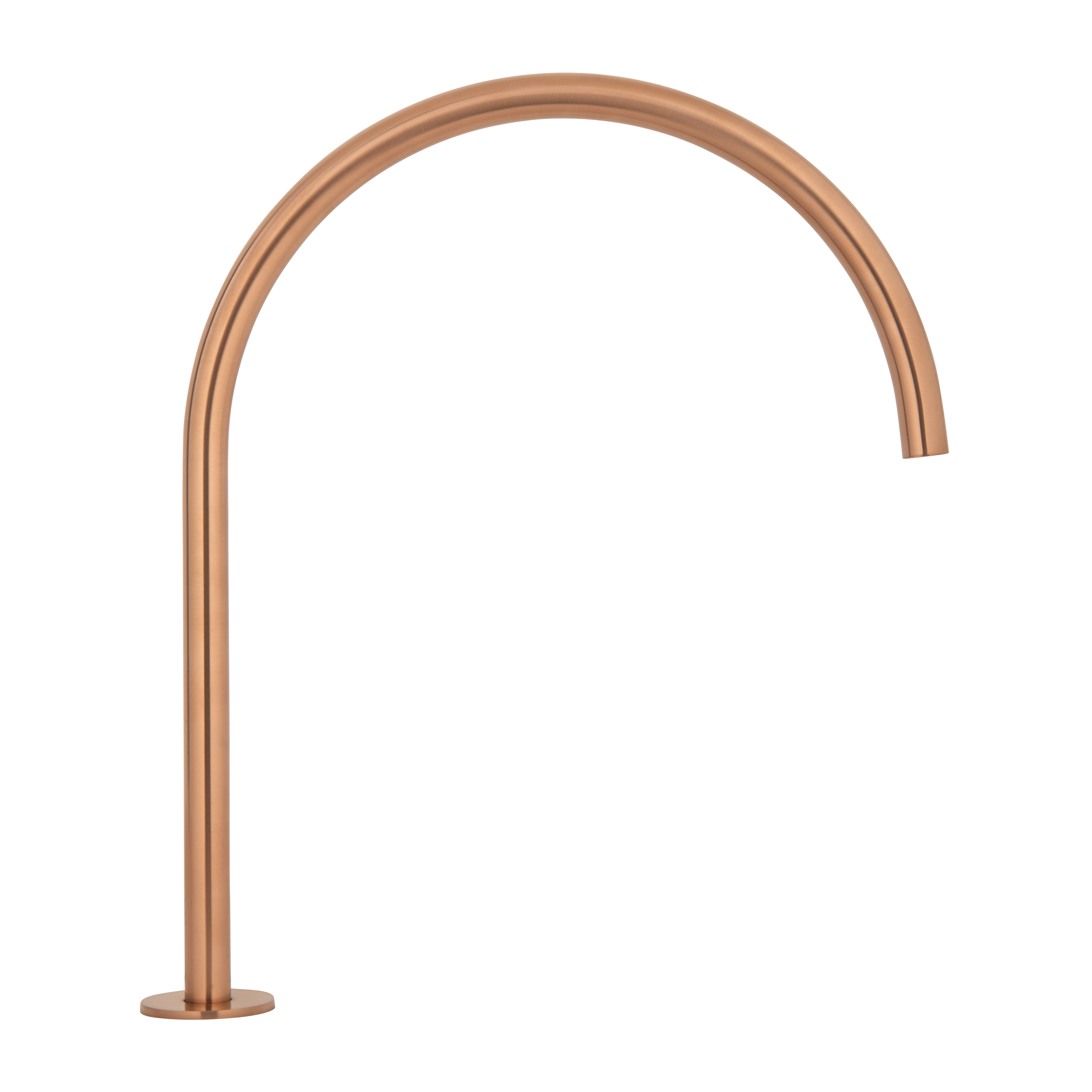 Thin Bench Mounted Spout - Brushed Copper