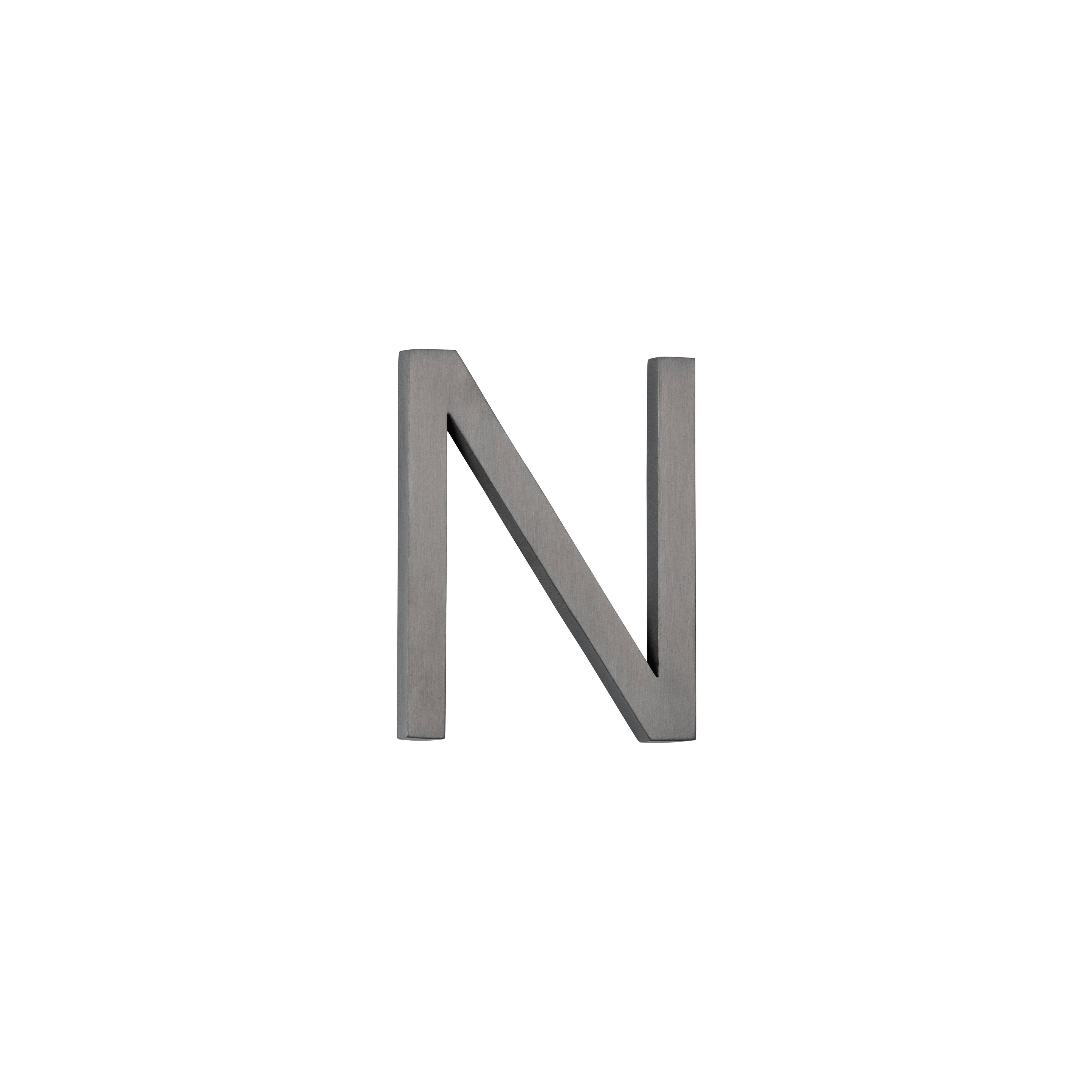 N Letter - 60mm - Brushed Gunmetal