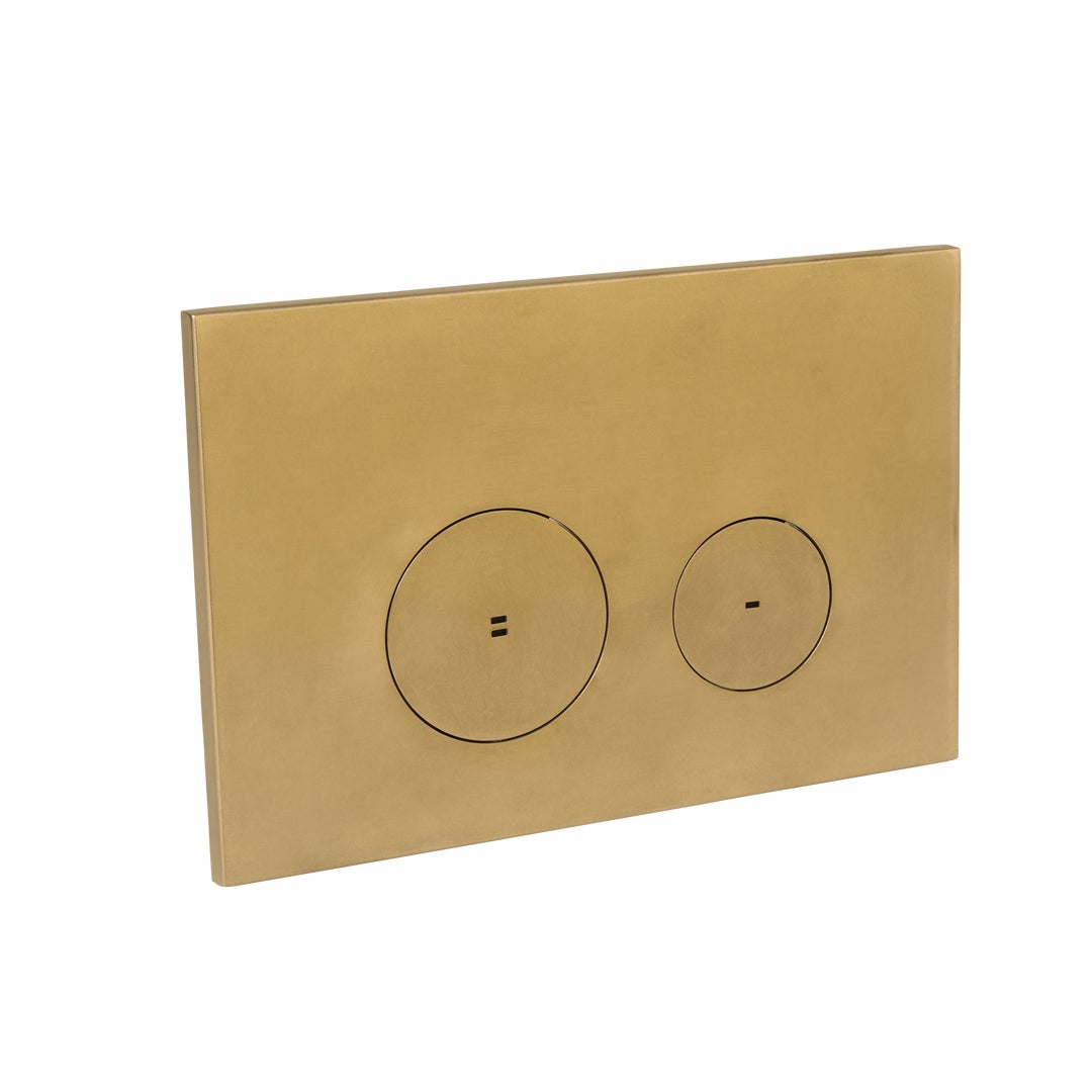 Zaaha Toilet Button & In-wall Cistern - Tumbled Aged Brass