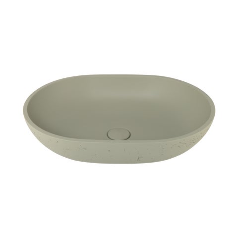 Atelis Oval Concrete Basin - Sage Green