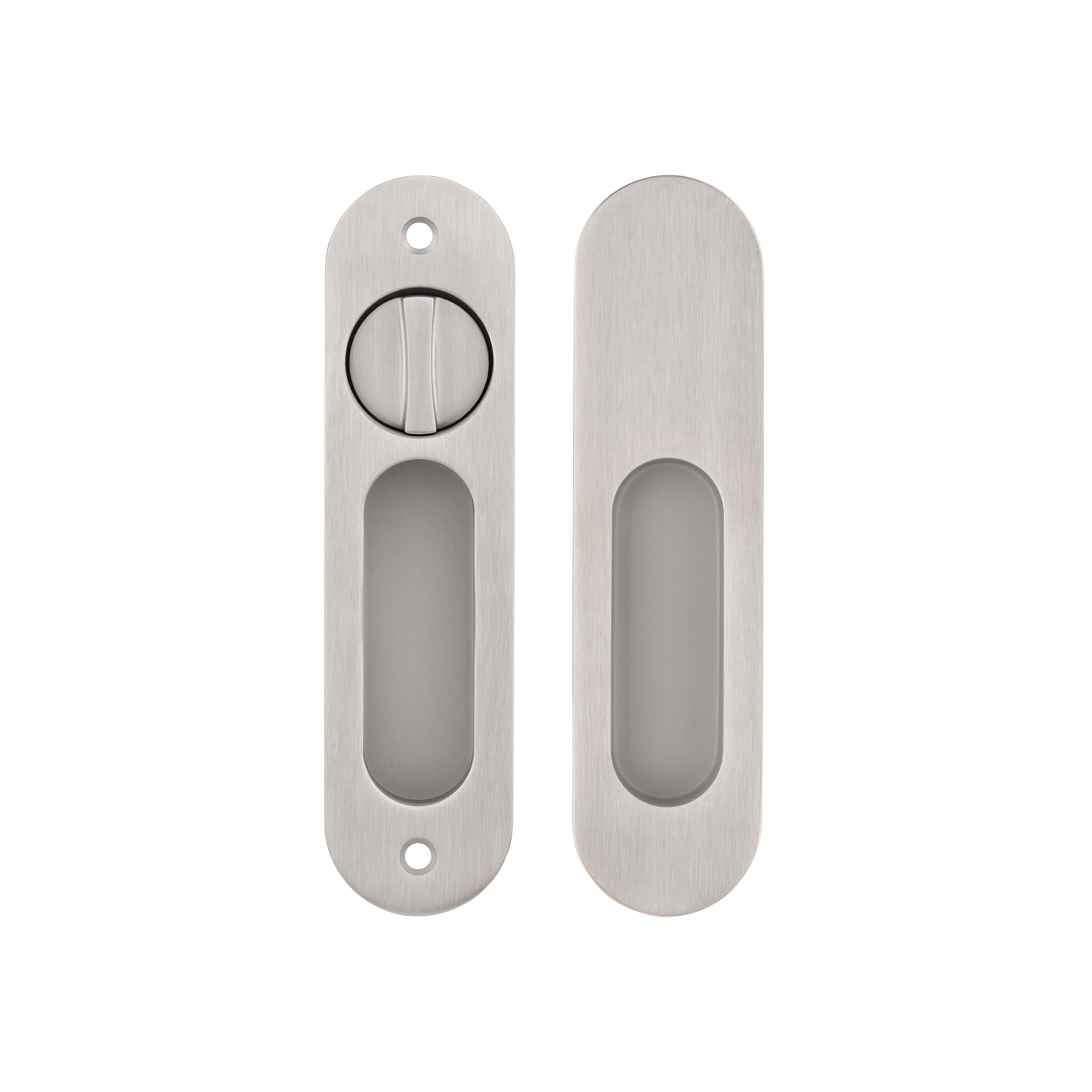 Leroy Sliding Double Door Privacy Set - Stainless Steel