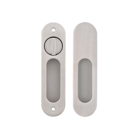 Leroy Sliding Double Door Privacy Set - Stainless Steel