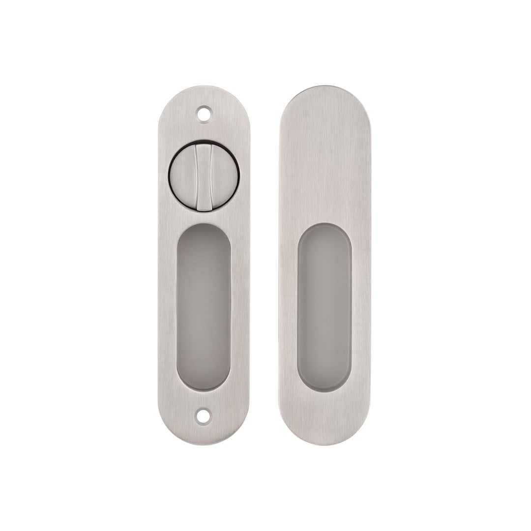Leroy Sliding Double Door Privacy Set - Stainless Steel