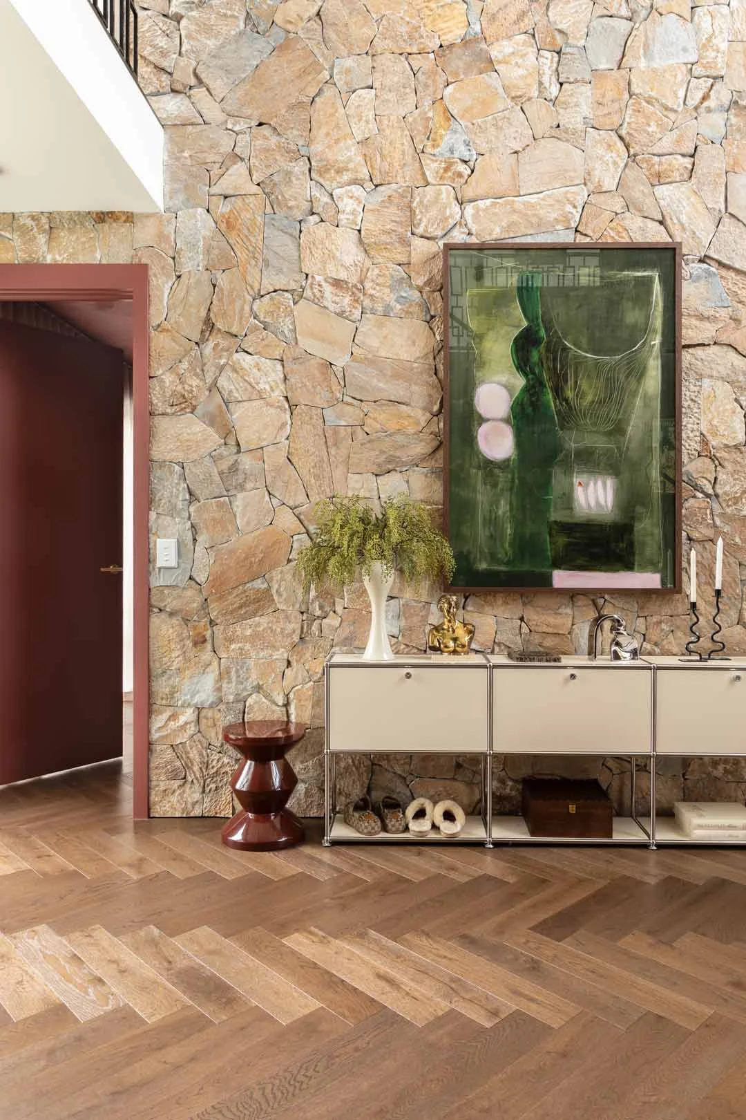 Mid-Century-Halway-Stone-Wall