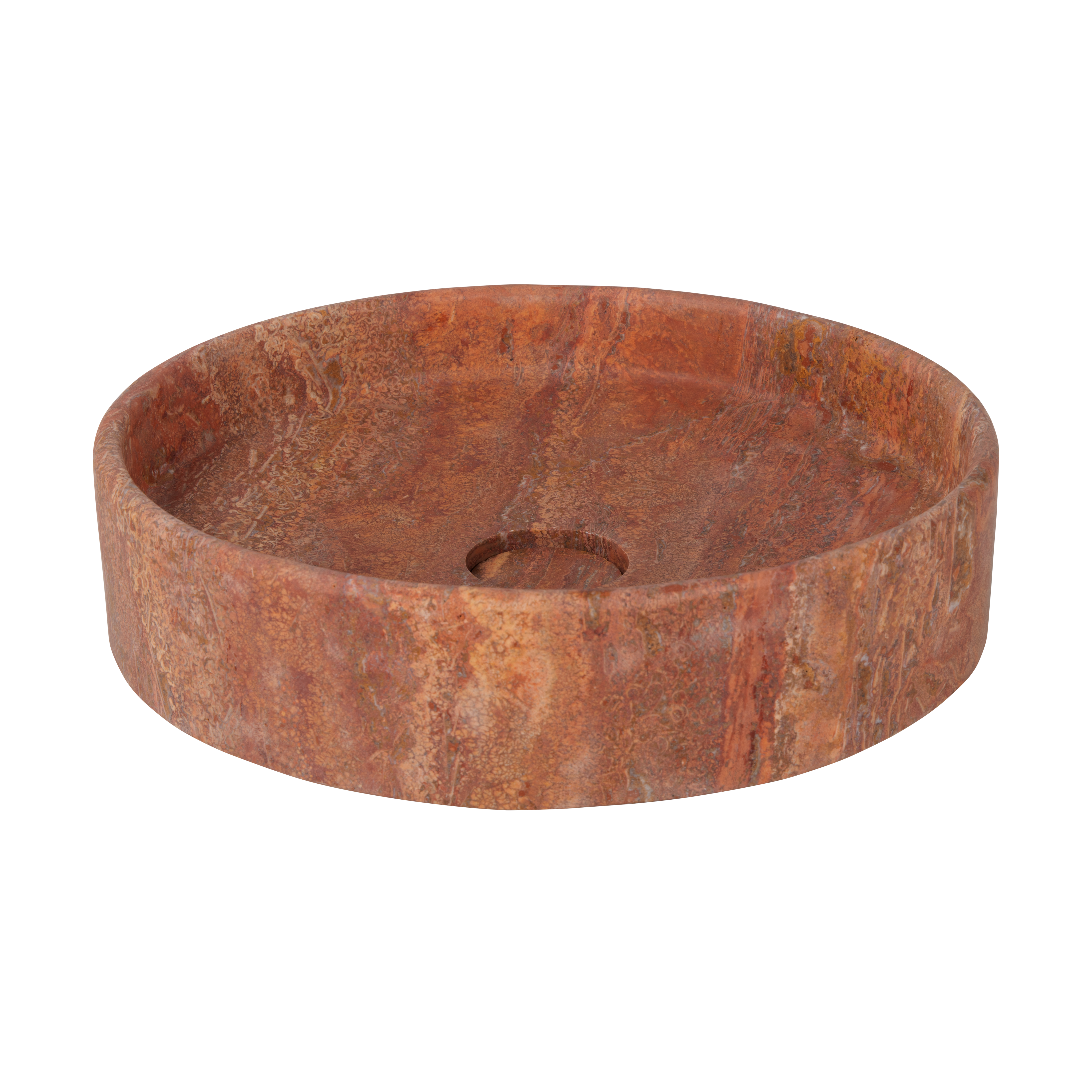 Pedra Round Basin Sink - Red Travertine