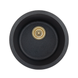 Vera Round Black Granite Sink BB waste
