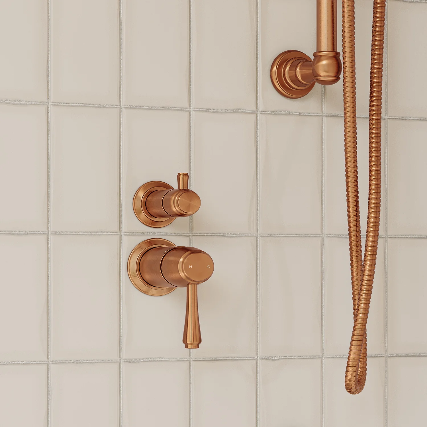 Kingsley thermostatic diverter 2-3 way insetting CloseUp BC