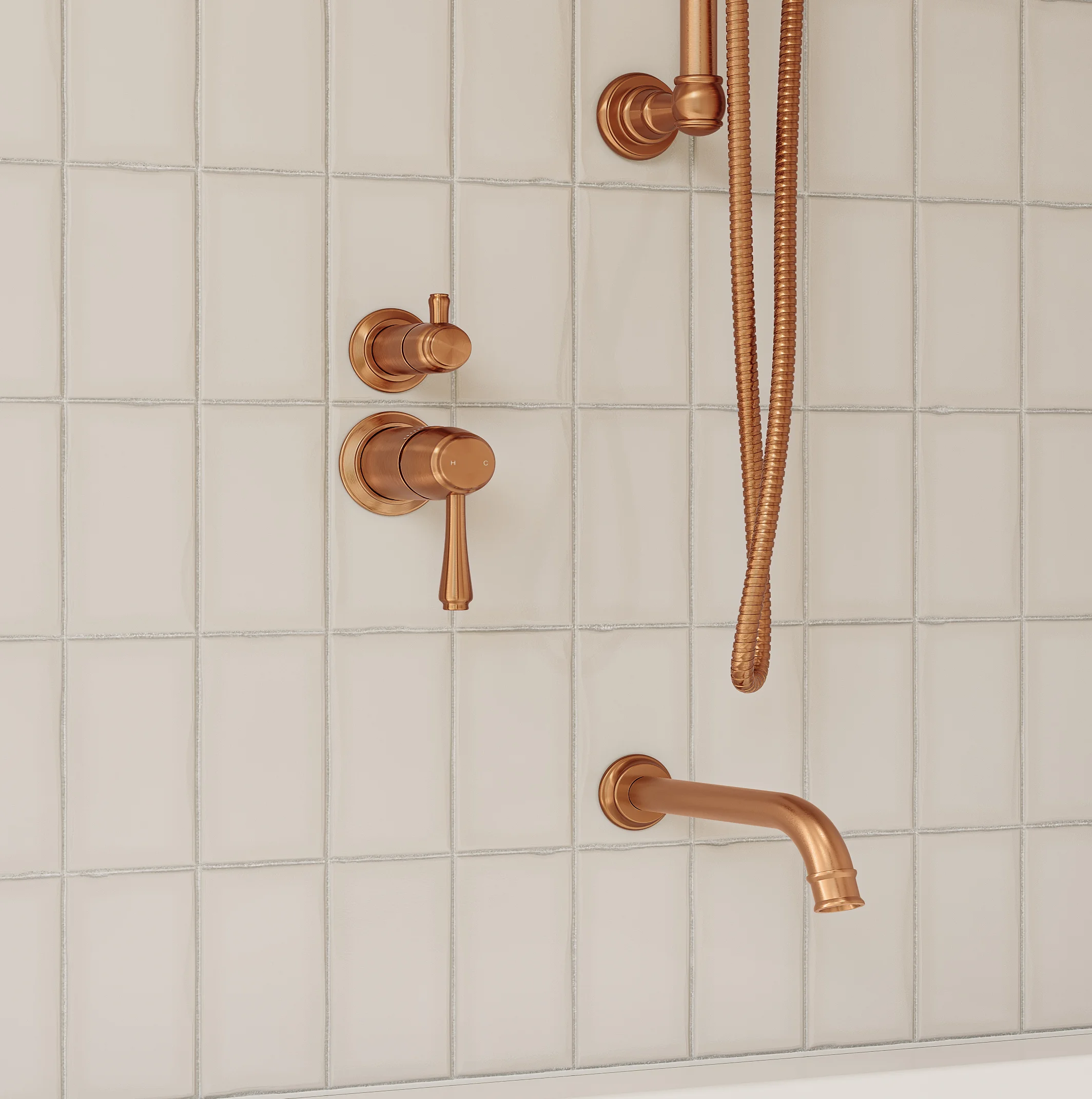 Kingsley thermostatic diverter 2-3 way insetting CloseUp BC