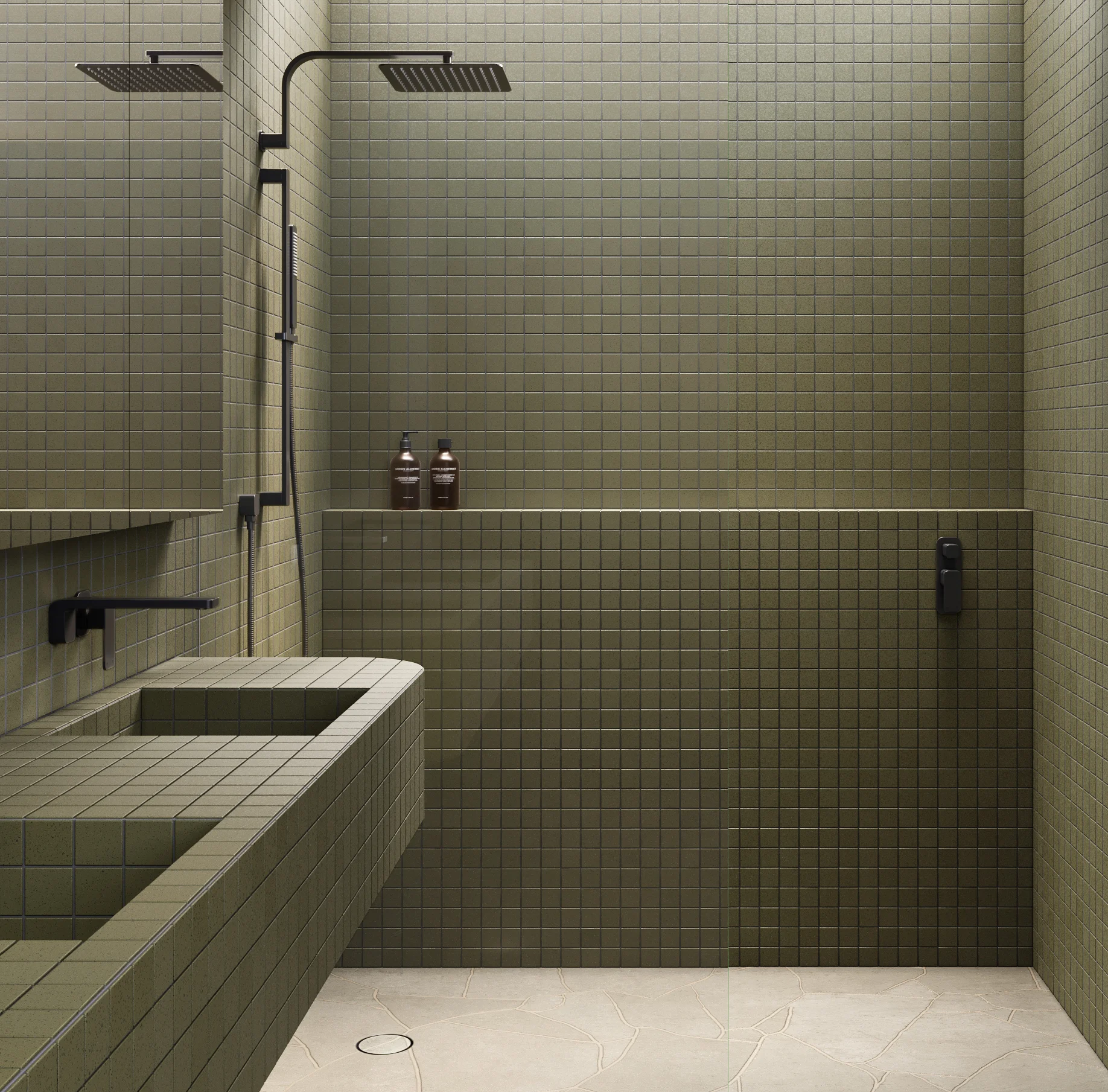 Shower Full%20Shot NESSO Shower%20Arm-Robe%20Hook MB