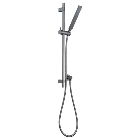Elysian Adjustable Hand Shower Rail Set - Brushed Gunmetal