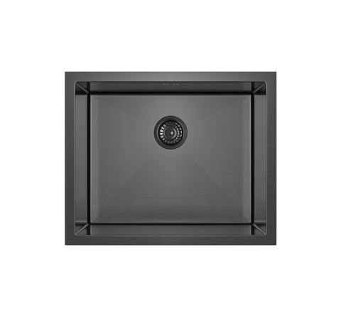 Sola Outdoor Single Sink 550mm (Overflow) - Brushed Gunmetal