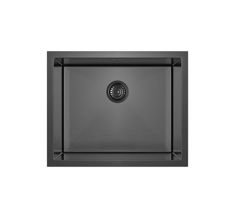 Seba - Single Sink 550mm - Brushed Gunmetal (Overflow)
