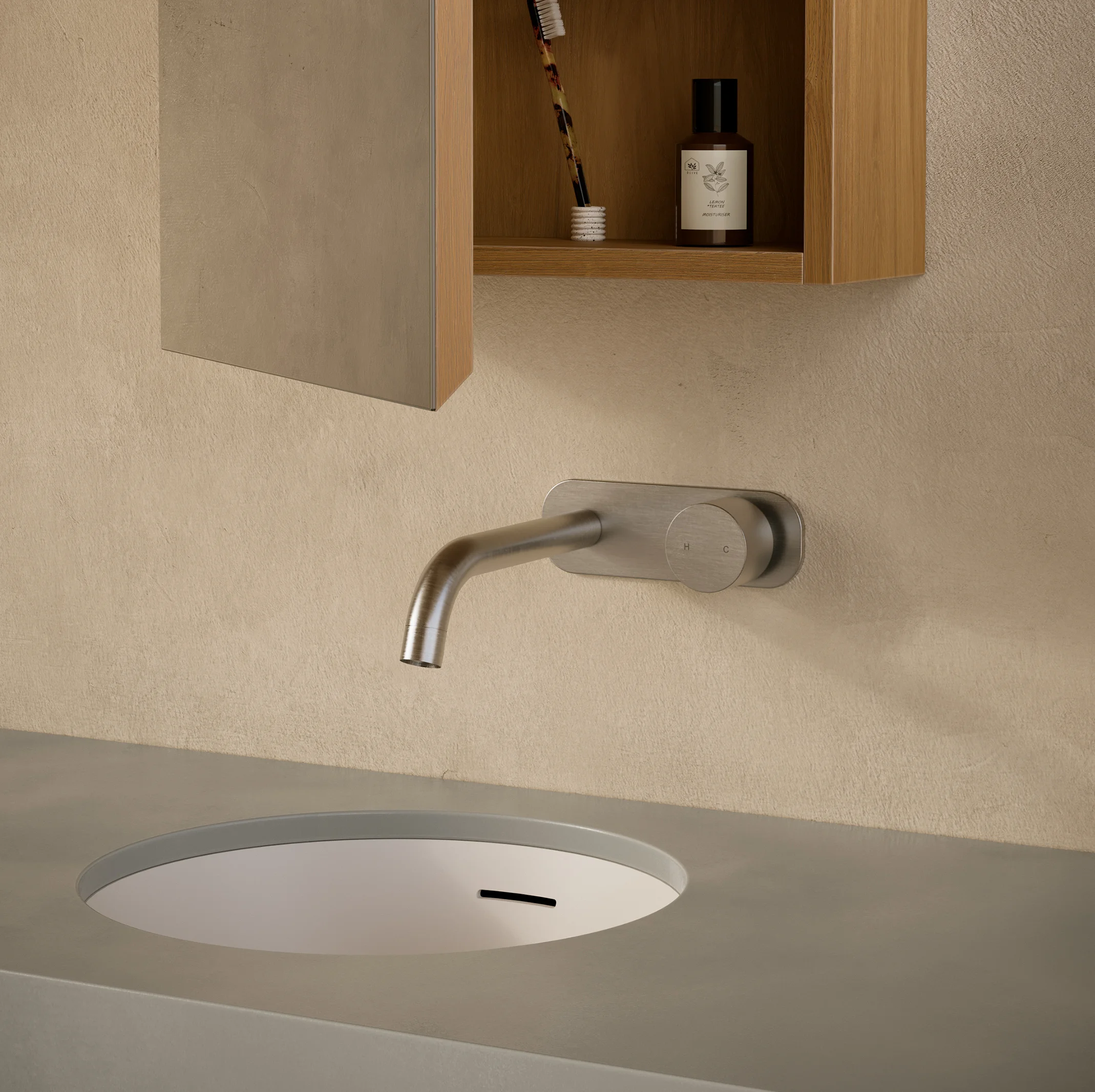 Mona%20Mirror%20cabinets Zuri%20Round%20Undercounter%20Basin Milani%20Tap Hakkari%20Tiles View02 Mirror%20A BN matte%20basin