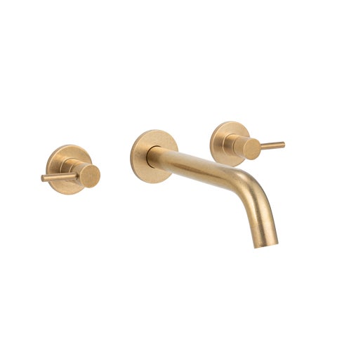 Elysian Assembly Taps & Spout Set - Tumbled Aged Brass
