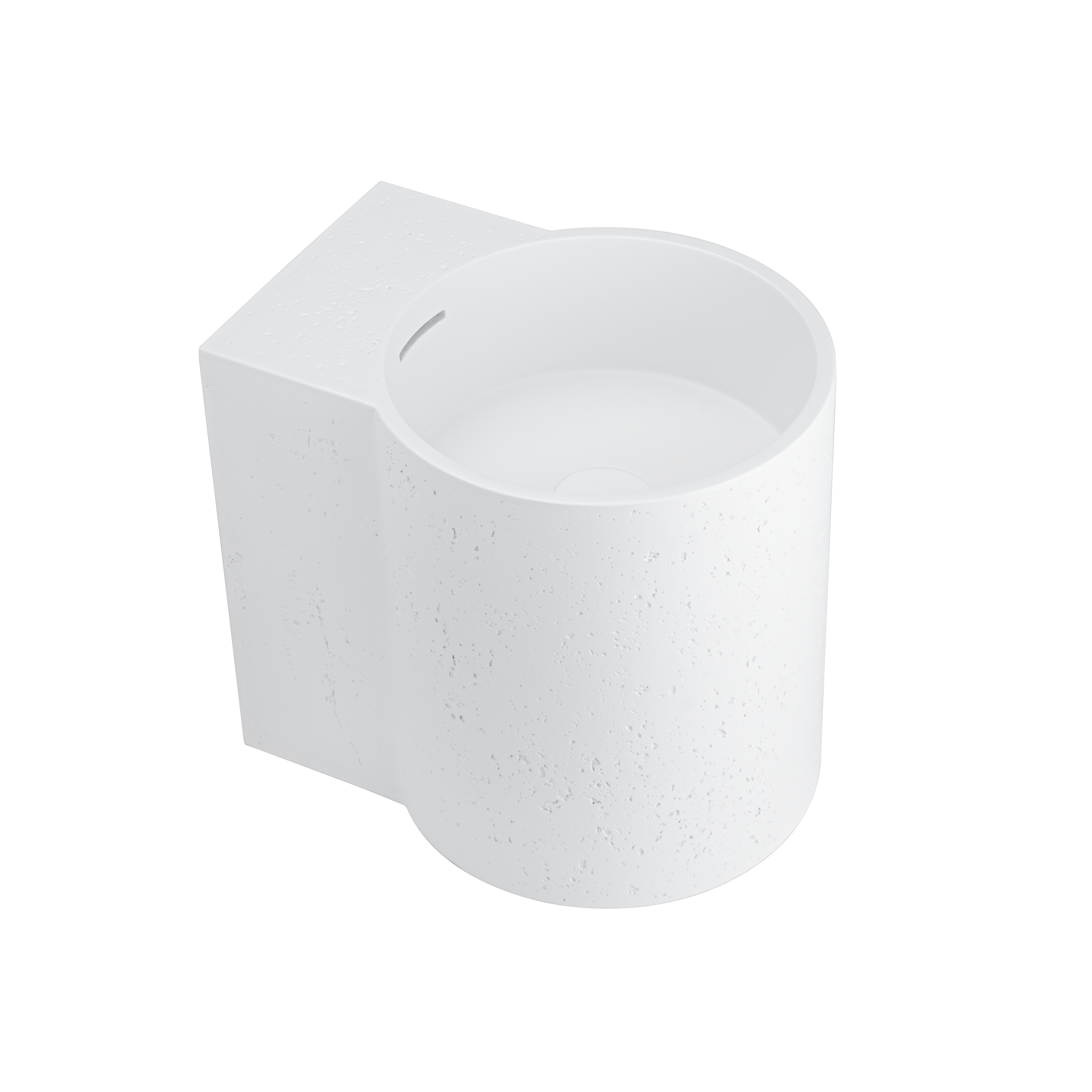 18894-Atelis-Cylinder-Wall-Mounted-Concrete-Basin-Overflow Side White-1