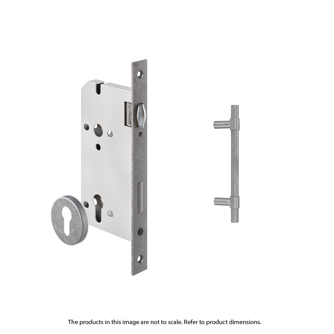 Modi Adjustable Entry Door Pull & Lock Set 300mm - Antique Steel