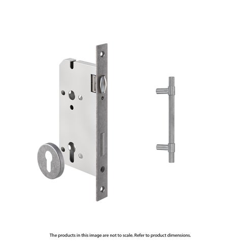 Modi Adjustable Entry Door Pull & Lock Set 300mm - Antique Steel