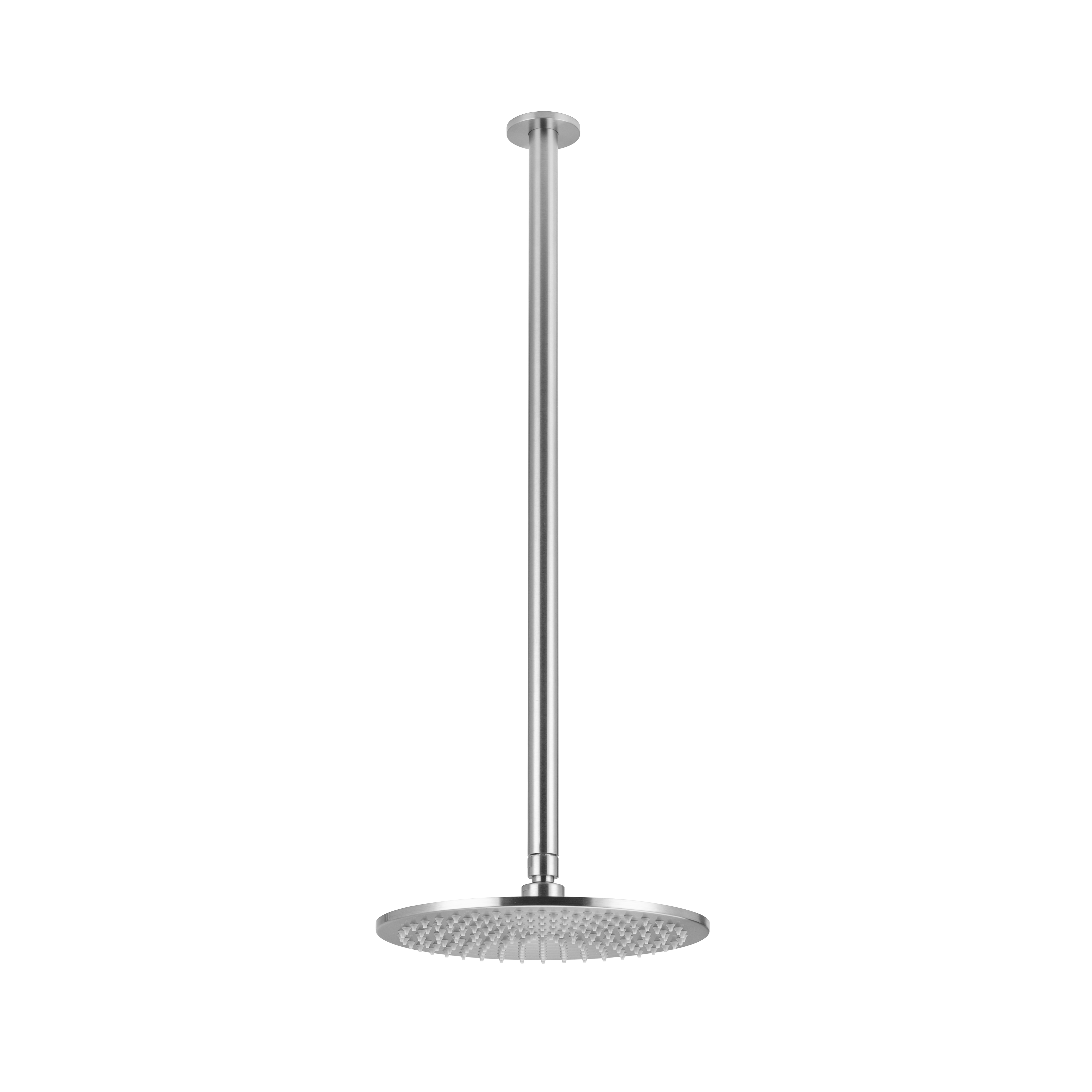 Shower Dropper Extended Round 600mm & Head Set - Brushed Nickel