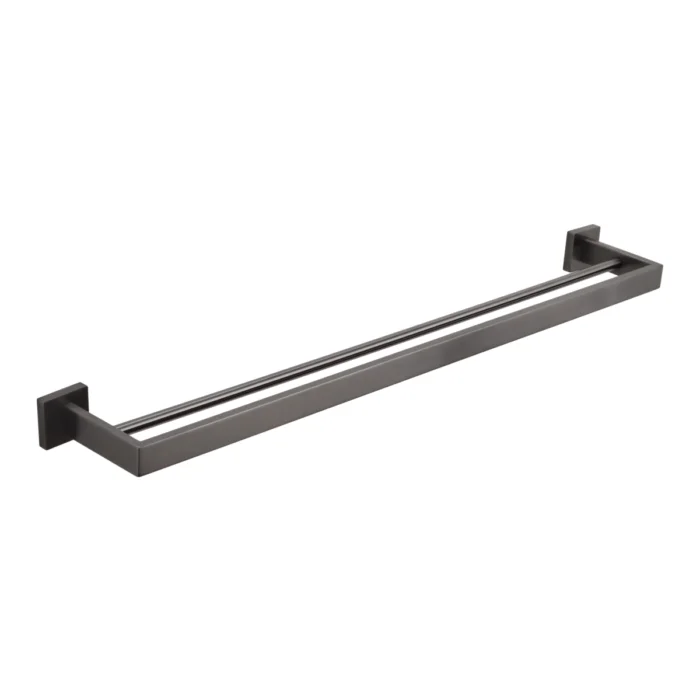 Vaada Double Towel Rail 760mm - Brushed Gunmetal - Feature