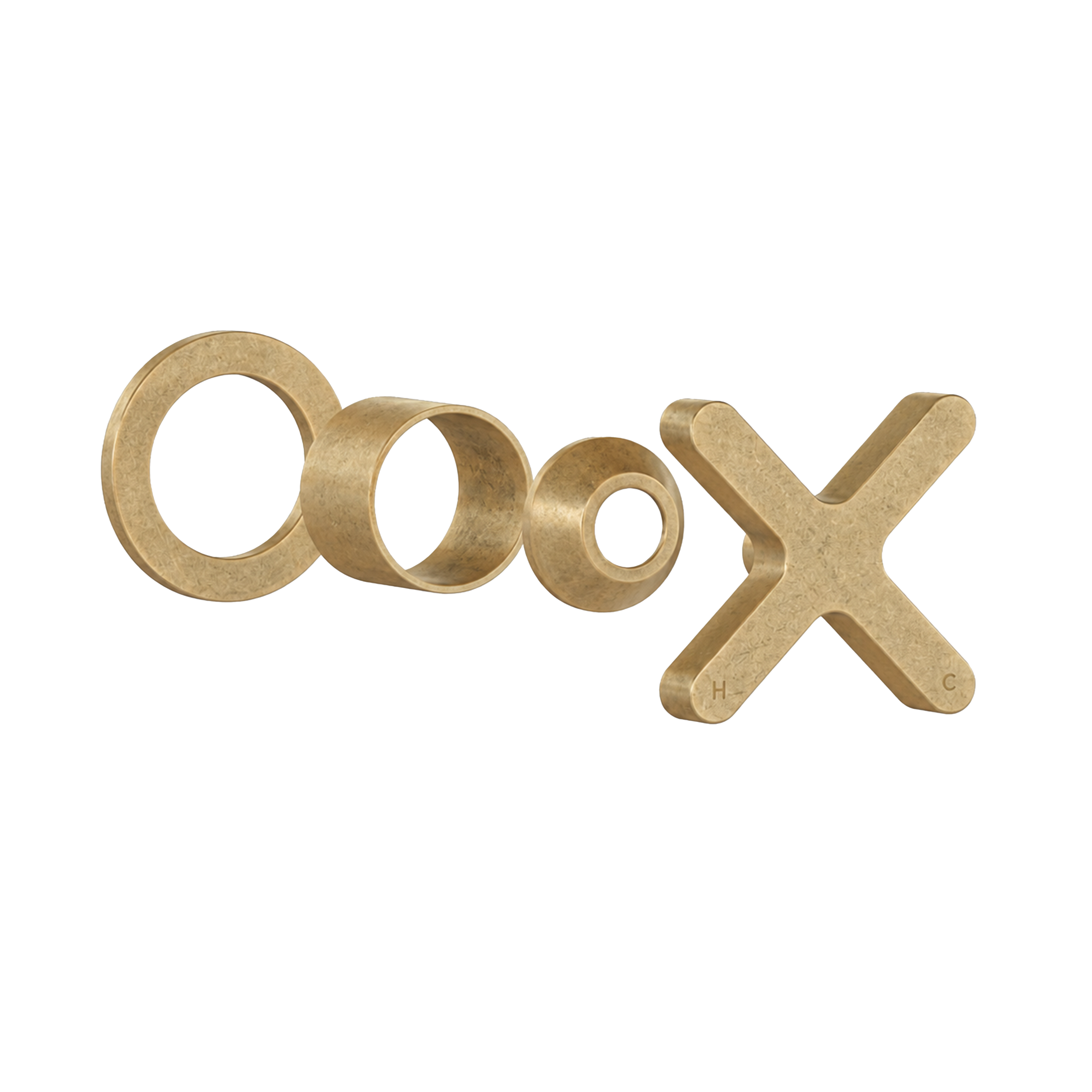 Cross Progressive Handle Kit - Tumbled Aged Brass