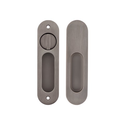Leroy Sliding Double Door Privacy Set - Brushed Gunmetal